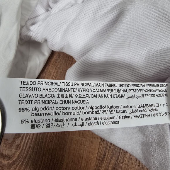 NWT ZARA White Puff Short Sleeve Square Neck Ribbed Crop Top 1660/809 SMALL - Picture 10 of 11